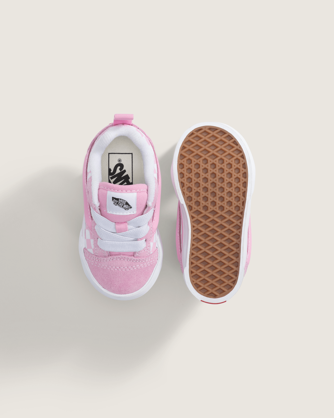 Toddler Knu Skool Checkerboard Shoe in Checkerboard Prism Pink / True White | Vans near me