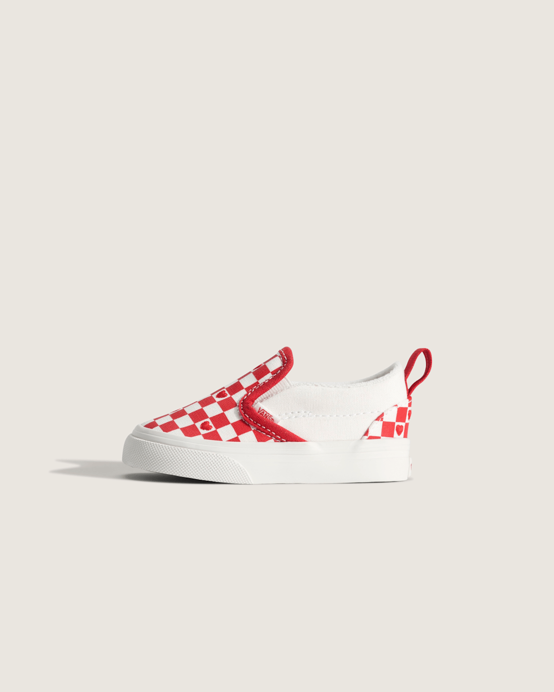 Toddler Classic Slip-On V Checkerboard Shoe in Checkerboard Racing Red / True White | Vans on sale