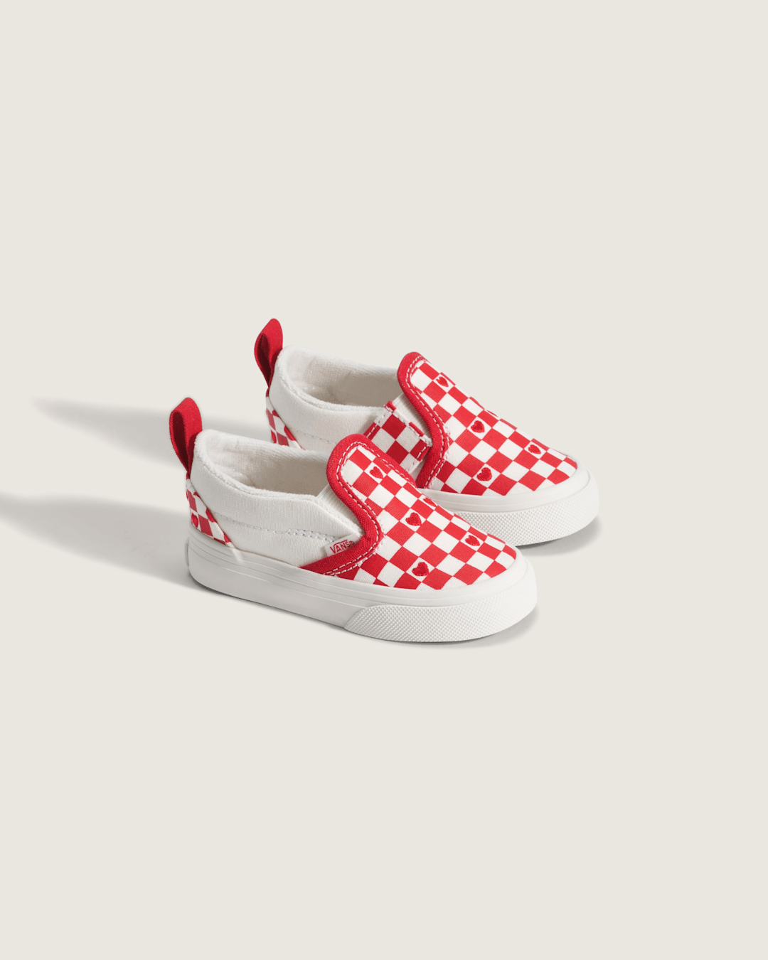 Toddler Classic Slip-On V Checkerboard Shoe in Checkerboard Racing Red / True White | Vans on sale