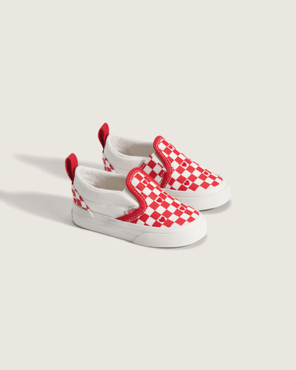 Toddler Classic Slip-On V Checkerboard Shoe in Checkerboard Racing Red / True White | Vans on sale