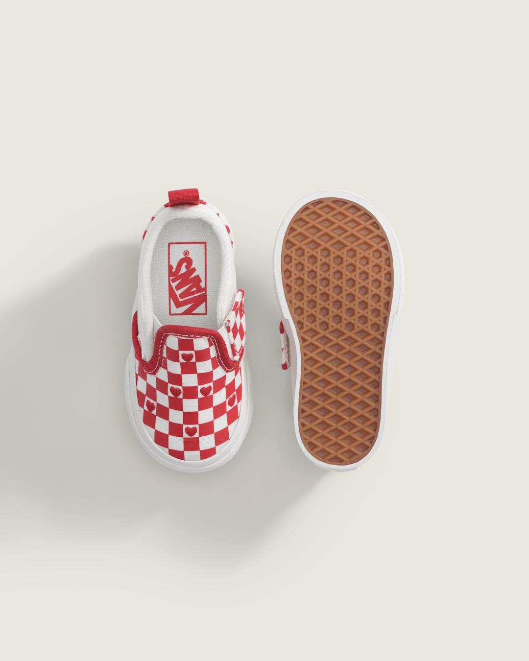 Toddler Classic Slip-On V Checkerboard Shoe in Checkerboard Racing Red / True White | Vans on sale