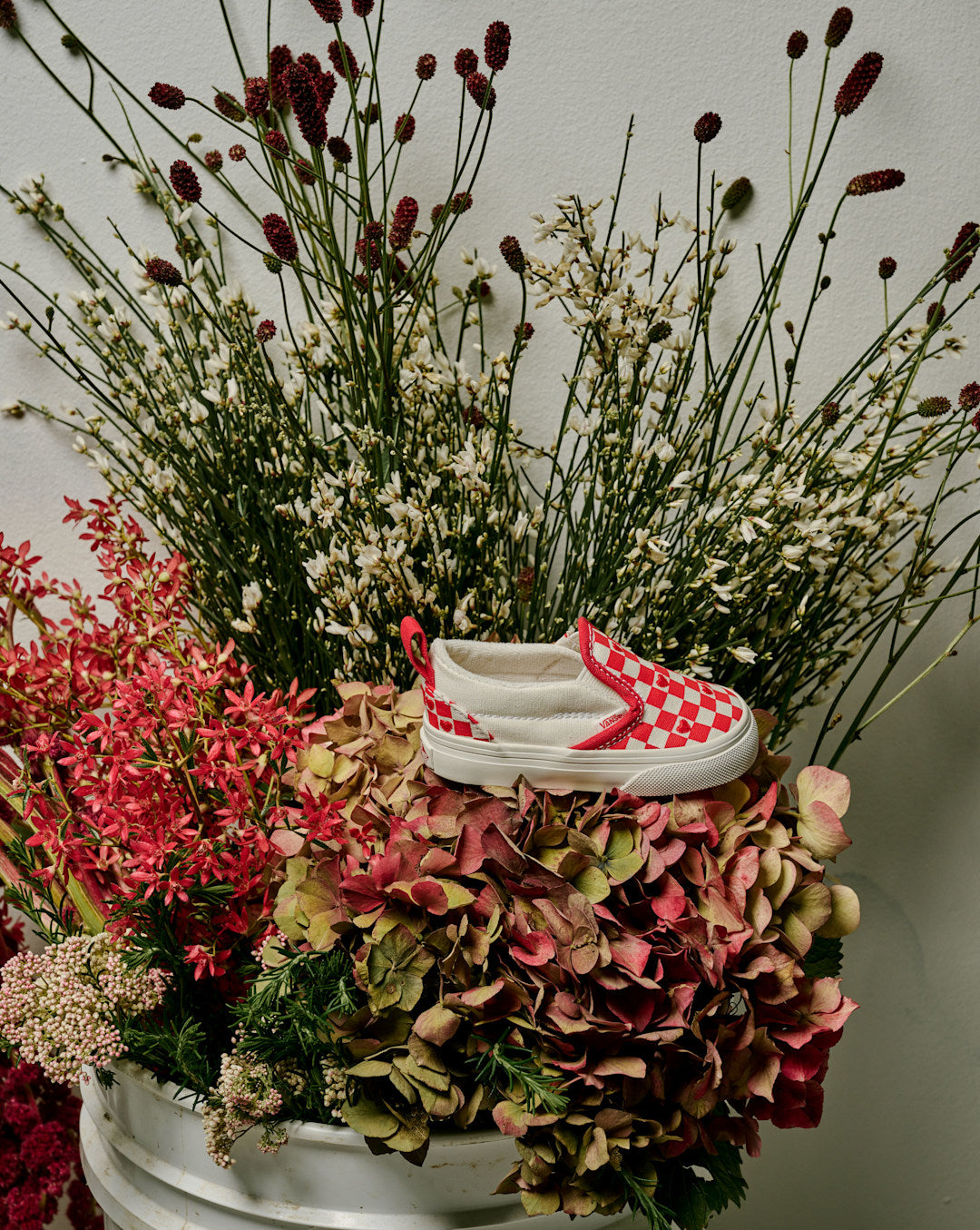 Toddler Classic Slip-On V Checkerboard Shoe in Checkerboard Racing Red / True White | Vans on sale