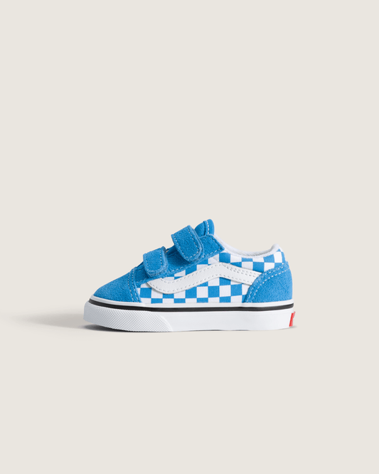 Toddler Old Skool V Checkerboard Shoe in Checkerboard Bright Azure Blue | Vans discount