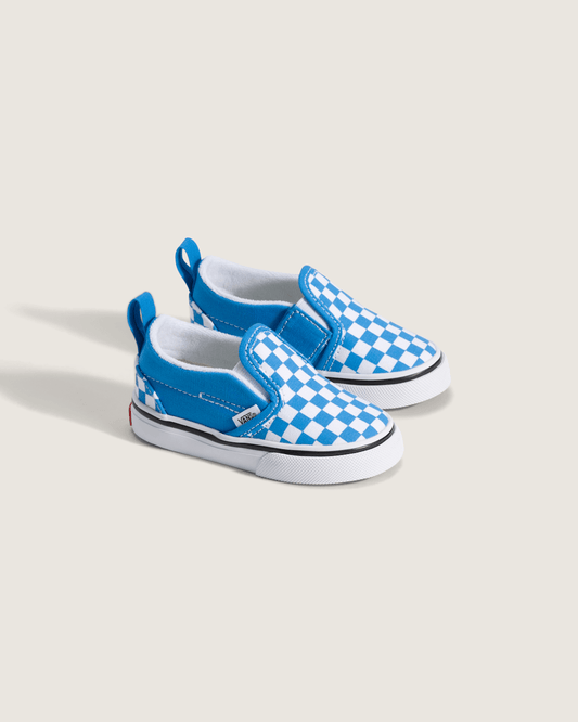 Toddler Classic Slip-On V Checkerboard Shoe in Checkerboard Bright Azure Blue | Vans online