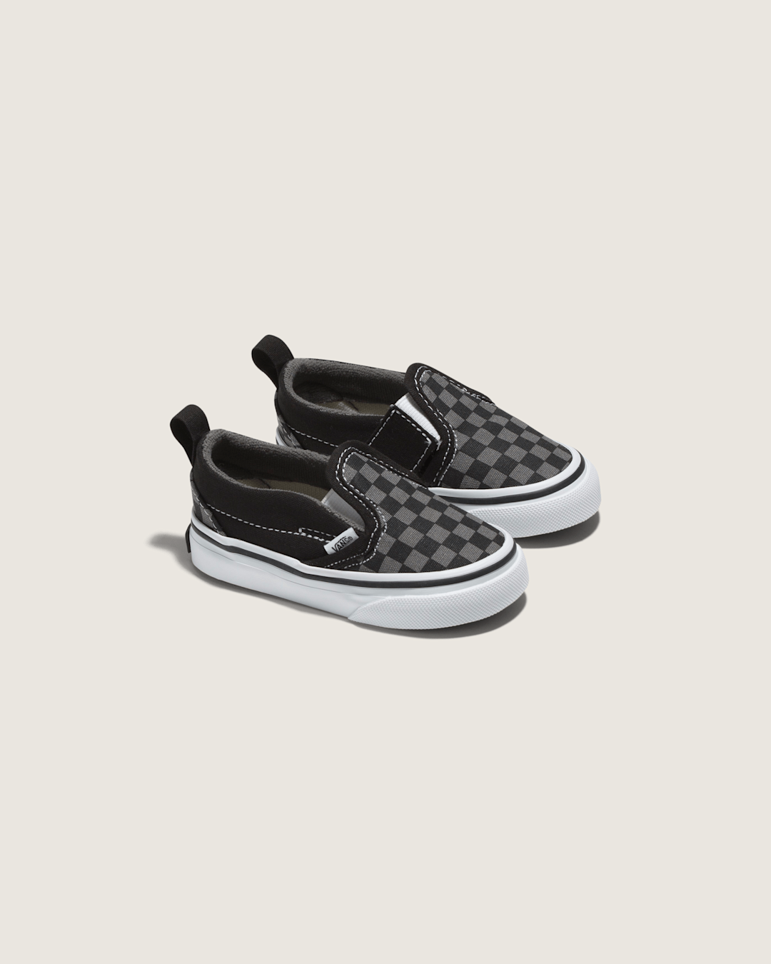 Toddler Classic Slip-On V Checkerboard Shoe in Checkerboard Black / Pewter Grey | Vans discount