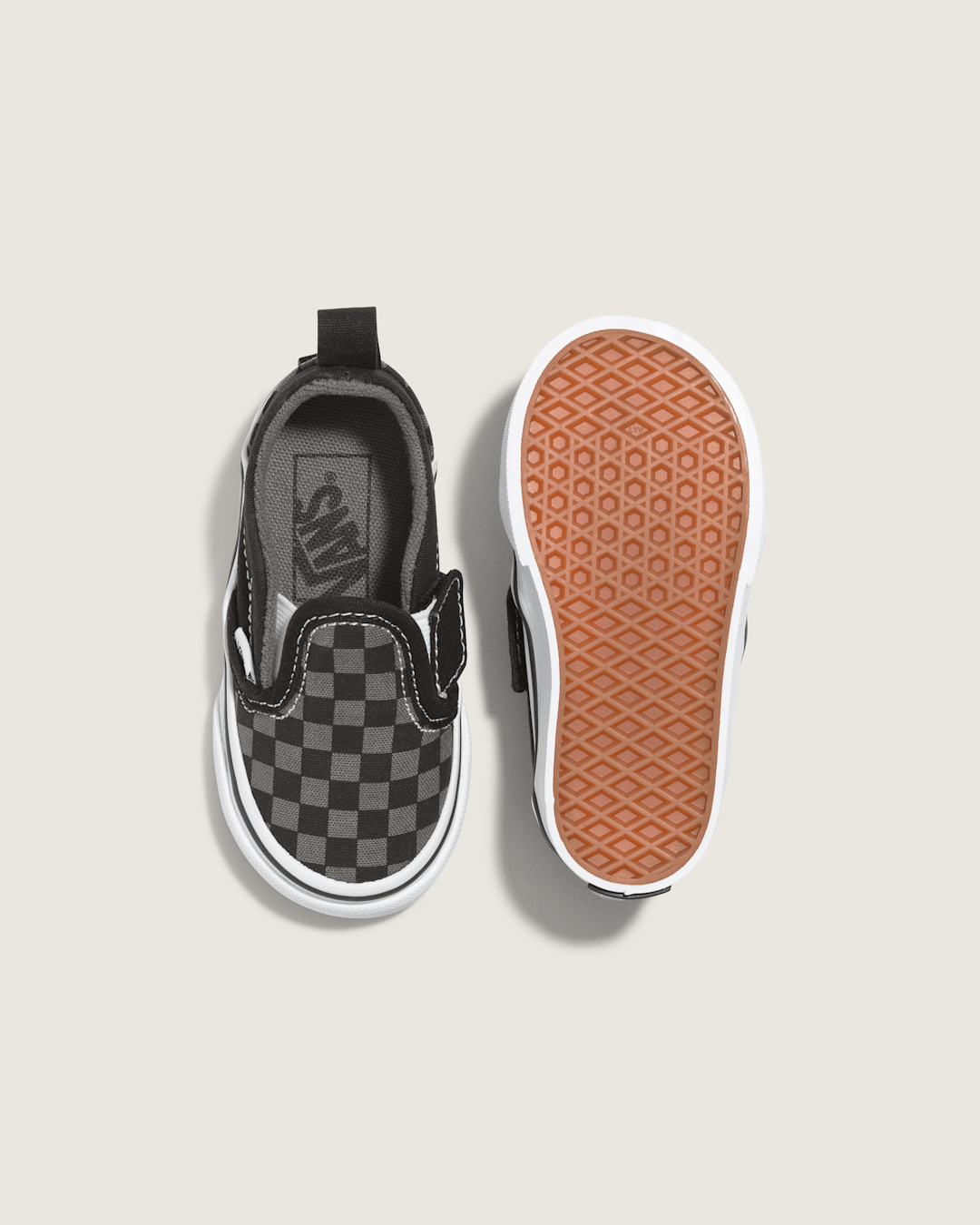 Toddler Classic Slip-On V Checkerboard Shoe in Checkerboard Black / Pewter Grey | Vans discount