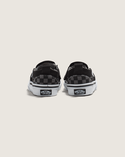 Toddler Classic Slip-On V Checkerboard Shoe in Checkerboard Black / Pewter Grey | Vans discount