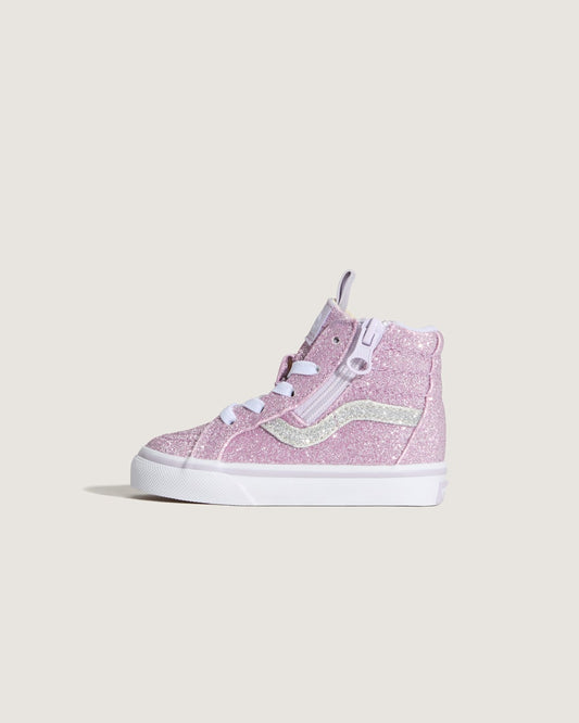 Toddler Sk8-Hi Side Zip Shoe in Glitter Lilac Mist Purple | Vans online
