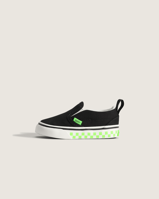 Toddler Classic Slip-On V Shoe in Glow-in-the-Dark Black / Green Gecko | Vans discount