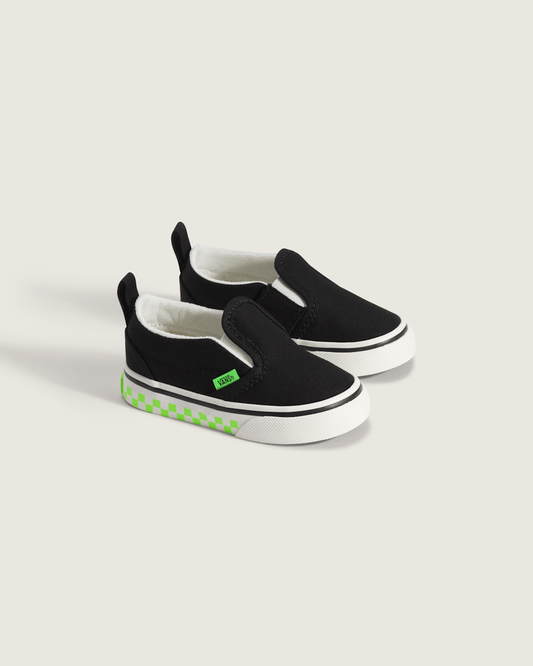 Toddler Classic Slip-On V Shoe in Glow-in-the-Dark Black / Green Gecko | Vans discount