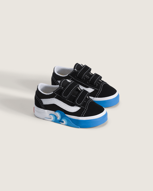 Toddler Old Skool V Shoe in Black / Bright Azure Blue | Vans on sale