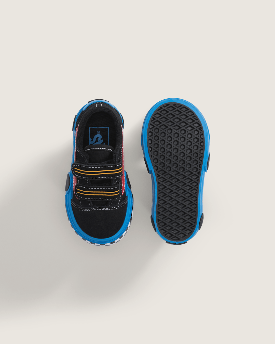Toddler Old Skool V Shoe in Black / Blue | Vans outlet