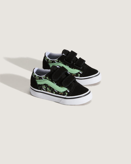 Toddler Old Skool V Shoe in Black / Green | Vans sale