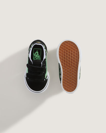 Toddler Old Skool V Shoe in Black / Green | Vans sale