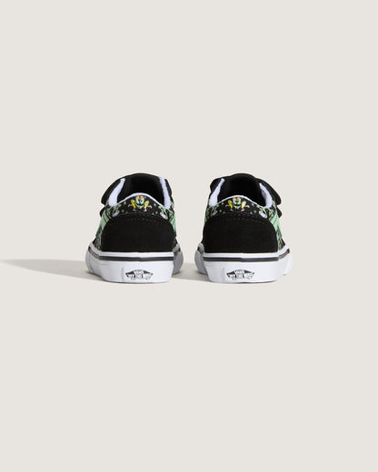 Toddler Old Skool V Shoe in Black / Green | Vans sale