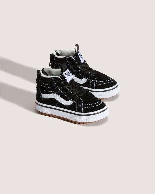 Toddler Sk8-Hi Zip Water Resistant Shoe in Black / White | Vans discount