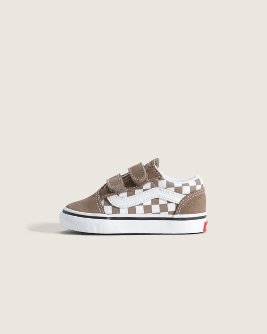 Toddler Old Skool V Checkerboard Shoe in Checkerboard Walnut Brown | Vans near me