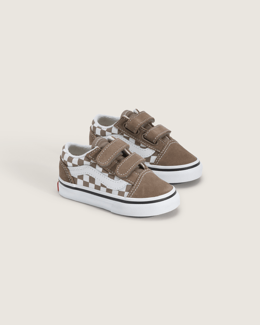 Toddler Old Skool V Checkerboard Shoe in Checkerboard Walnut Brown | Vans near me
