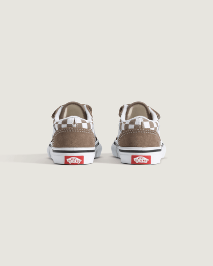 Toddler Old Skool V Checkerboard Shoe in Checkerboard Walnut Brown | Vans near me