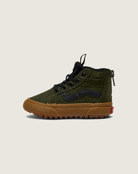 Toddler Sk8-Hi Zip Gum Shoe in Grape Leaf Green / Gum | Vans discount
