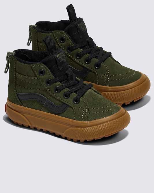 Toddler Sk8-Hi Zip Gum Shoe in Grape Leaf Green / Gum | Vans discount