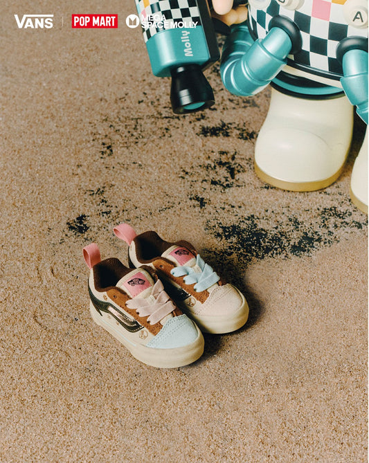 VANS x SPACE MOLLY Toddler Knu Skool Shoe in Space Molly Oatmeal Beige / Mist Blue | Vans near me