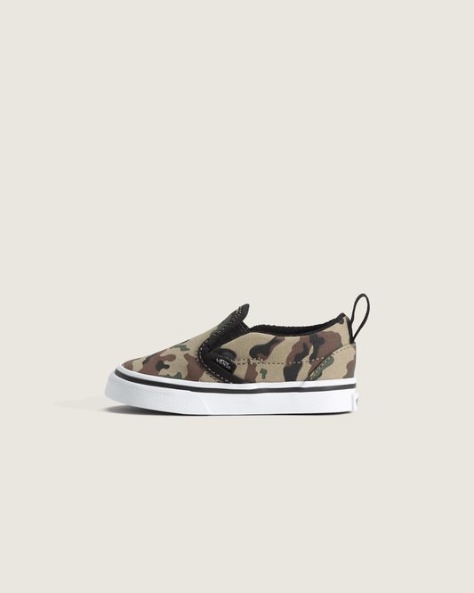 Toddler Classic Slip-On V Shoe in Camo Black / Green | Vans sale