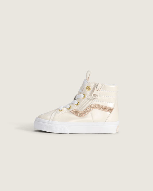 Toddler SK8-Hi Side Zip Shoe in Dazzled Turtledove White | Vans on sale