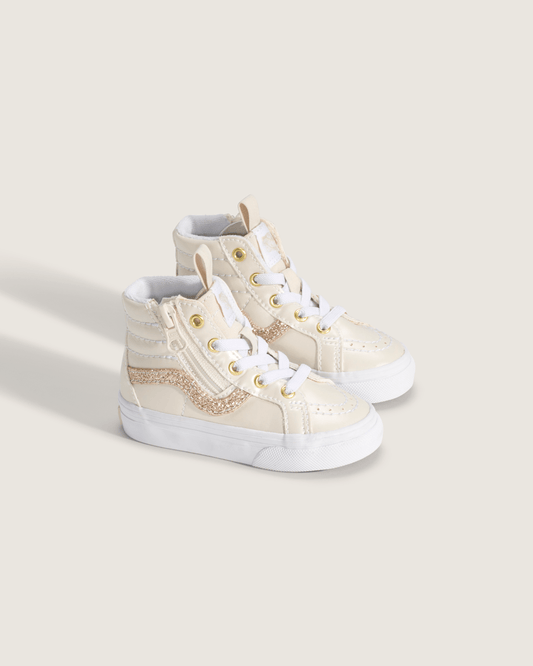 Toddler SK8-Hi Side Zip Shoe in Dazzled Turtledove White | Vans on sale