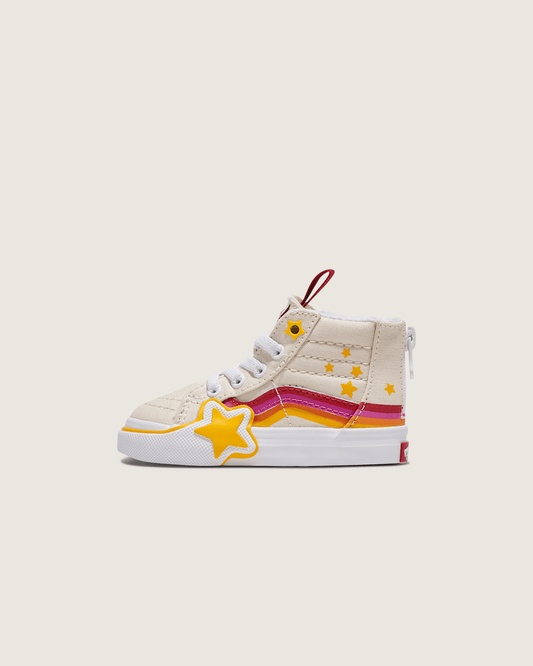 Toddler Sk8-Hi Zip Shoe in Rainbow Red / Yellow / Beige | Vans discount