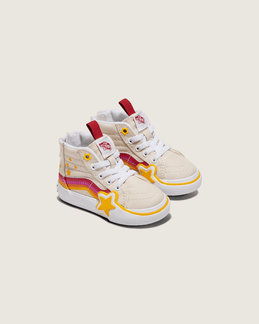Toddler Sk8-Hi Zip Shoe in Rainbow Red / Yellow / Beige | Vans discount