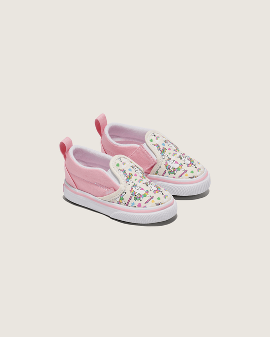 Toddler Classic Slip-On V Shoe in White / Pink | Vans sale