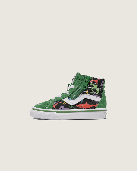 Toddler Sk8-Hi Reissue Side Zip Shark Shoe in Green / Black | Vans discount