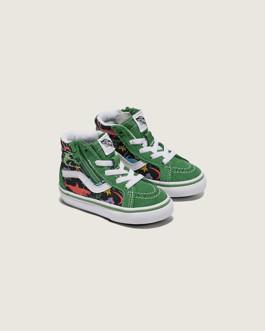 Toddler Sk8-Hi Reissue Side Zip Shark Shoe in Green / Black | Vans discount