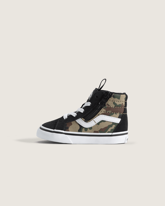 Toddler SK8-Hi Side Zip Shoe in Camo Black / Green | Vans sale