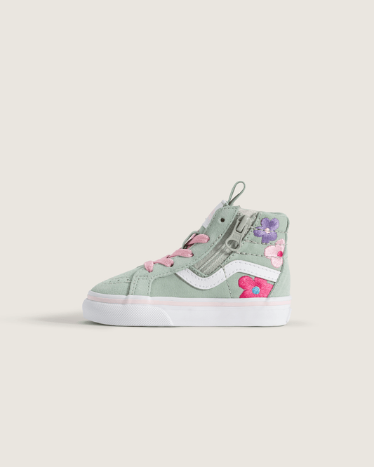Toddler Sk8-Hi Side Zip Shoe in Grey / Olive Green | Vans near me
