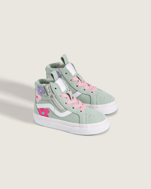 Toddler Sk8-Hi Side Zip Shoe in Grey / Olive Green | Vans near me