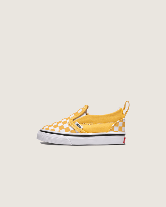 Toddler Classic Slip-On V Checkerboard Shoe in Banana Cream Yellow / White | Vans discount