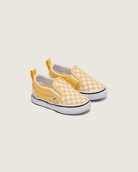 Toddler Classic Slip-On V Checkerboard Shoe in Banana Cream Yellow / White | Vans discount