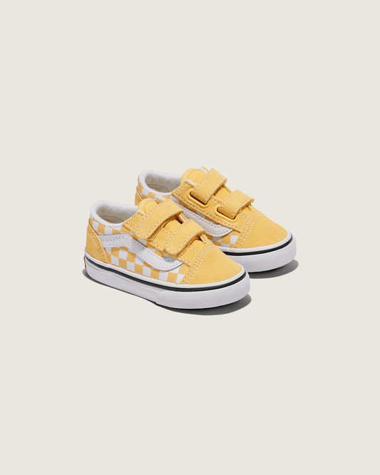 Toddler Old Skool V Checkerboard Shoe in Banana Cream Yellow / White | Vans online
