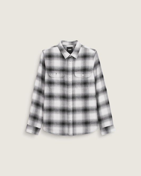 Kids Lawson Plaid Flannel Shirt in Marshmallow White / Black | Vans sale