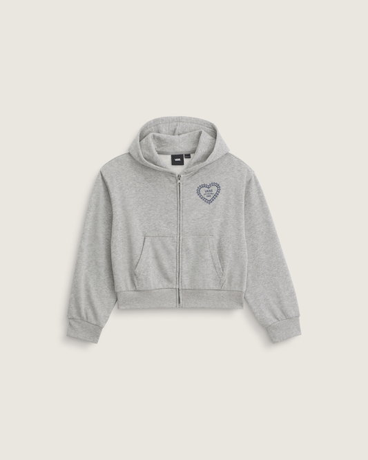 Kids Lacey Daze Retro Zip Hoodie in Cement Heather Grey | Vans online