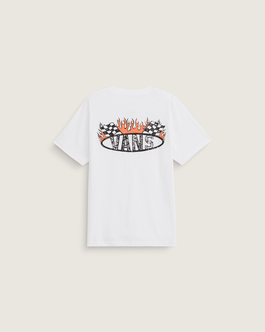 Kids Racing Flames T-Shirt in White | Vans near me