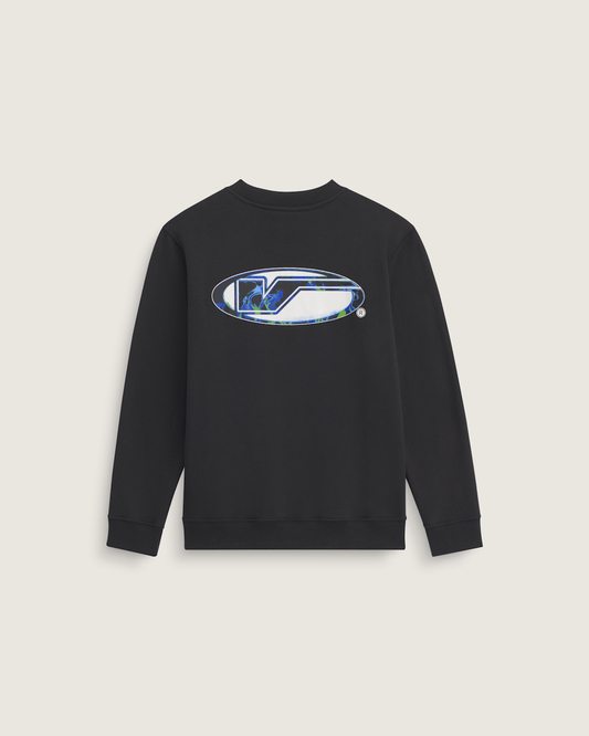 Kids Bevel Flame Crew Sweatshirt in Black | Vans online