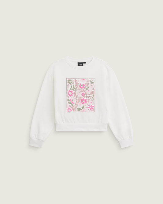 Kids Flow Field Crew Sweatshirt in Marshmallow White | Vans discount
