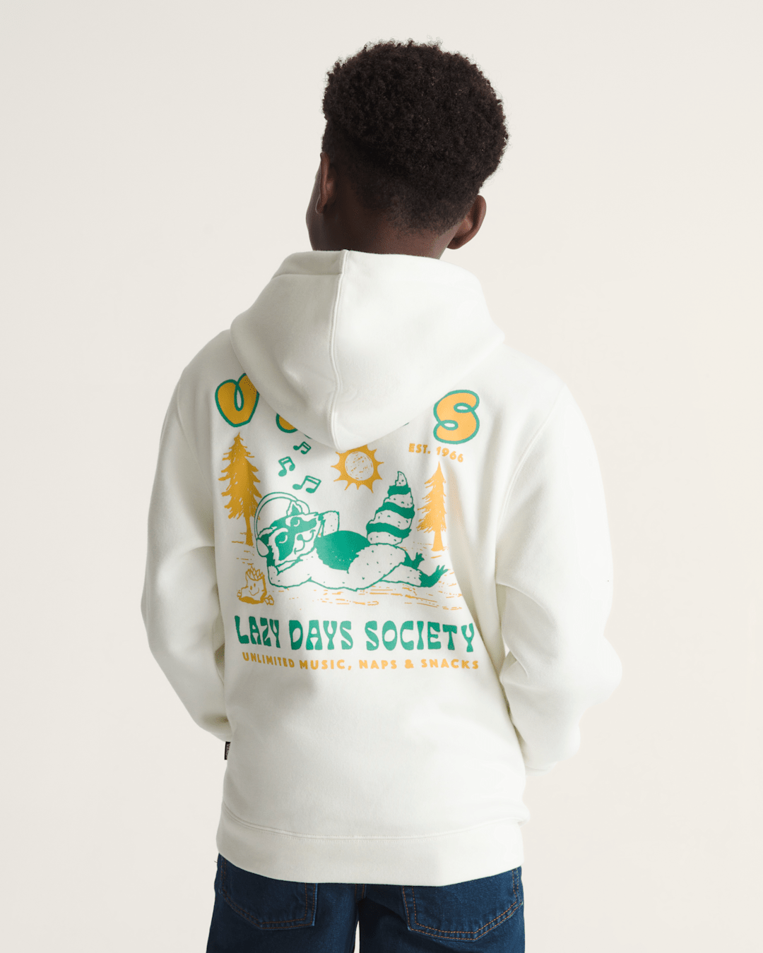 Kids Lazy Daze Pullover Sweatshirt in Marshmallow White | Vans outlet
