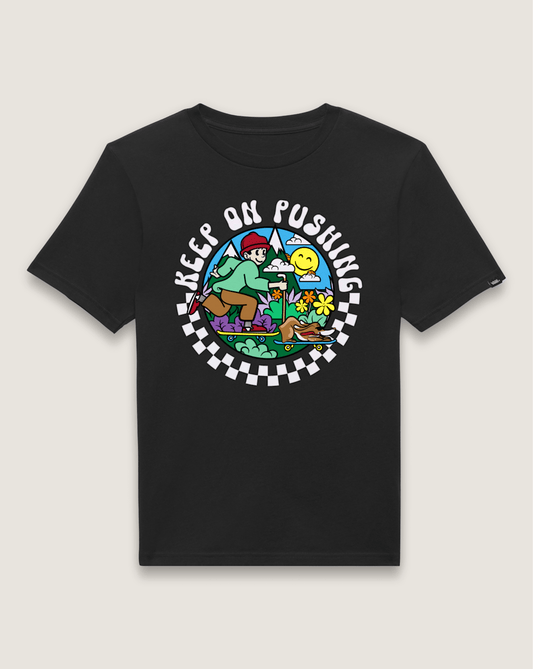 Kids Keep on Pushing T-Shirt in Black | Vans near me