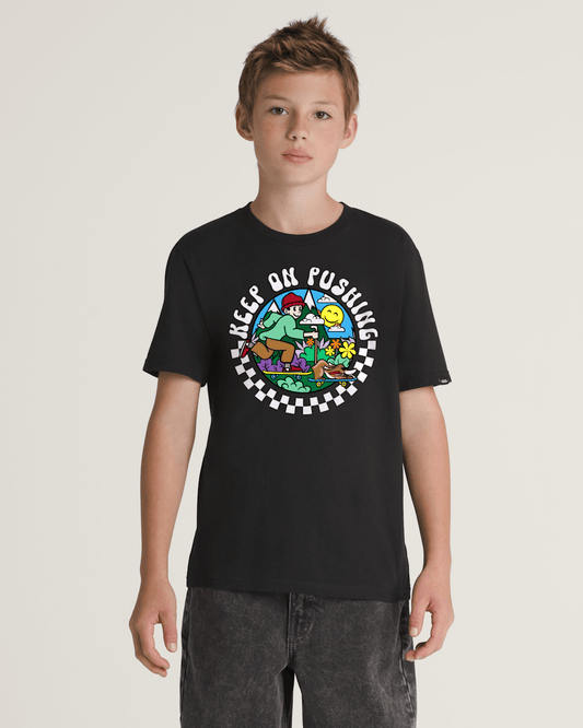 Kids Keep on Pushing T-Shirt in Black | Vans near me