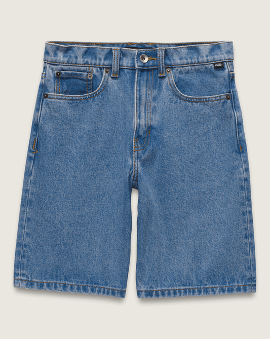 Kids Check-5 Baggy Denim Shorts in Stonewash Blue | Vans sale