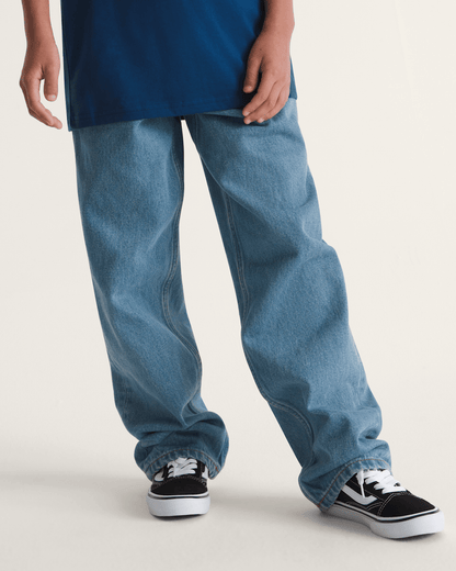 Kids Check-5 Loose Denim Pants in Stonewash Blue | Vans on sale